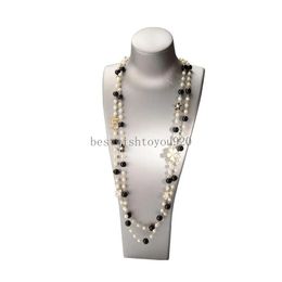 Hoogwaardige vrouwen lange hangers gelaagde parels kettingkraag de Moda nummer 5 bloemenparty sieraden