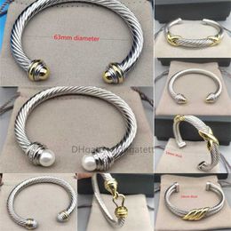 Bracelet de charme de luxe pour femmes de haute qualité 7/10 mm 14 carats 18 carats plaqué or perle câble en acier ouvert torsadé concepteur bracelets d'amour Cjeweler bijoux de luxe