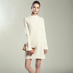 Hoge kwaliteit vrouwen trui jurken gebreide lente herfst mini sexy jurk elastische recreatieve elegante gebreide losse solide goedkeuring