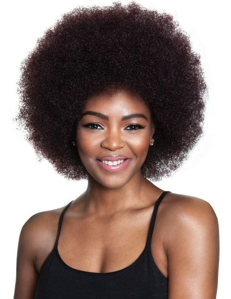 Peluca rizada rizada afroamericana del pelo brasileño de las mujeres de alta calidad Simulación del cabello humano peluca rizada corta afro para la señora en stoc