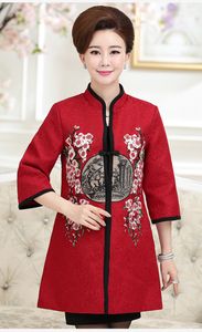 Hoogwaardige dames geborduurd jas traditionele Chinese stijl jas bloemen mujer chaqueta tang suit top plus size xl xxl xxxl xxxxl