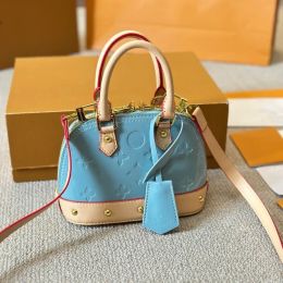 Hoogwaardige luxe ontwerper nano octrooi lederen kleine shell tas dames handtas schoudertas schoudertas reliëfcrossbody tassen portemonnee klein en delicaat 18 cm