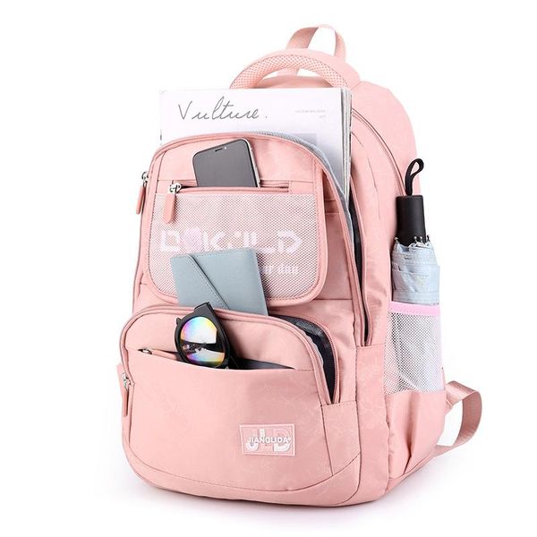 Haute qualité femmes étudiant cartable voyage grande capacité en Nylon Mochila sac à dos pour ordinateur portable fille noir pour adolescent sac à dos sacs d'école