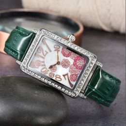 Hoogwaardige vrouwen horloges Quartz Movement Watch Rose Gold Silver Case Leather Riem damesjurk Watch Enthousiast Top Designer Polshipes Geneve #012