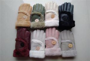 Hoogwaardige vrouwen wollen handschoenen lederen handschoenen winter dames039s warme handschoenen86671013066086