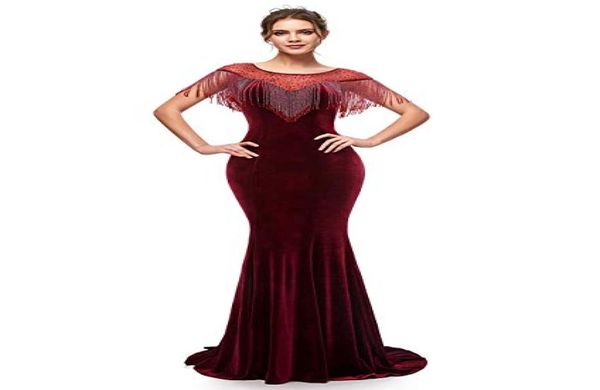 Haute qualité Women039s longues robes de bal sirène bordeaux perlées robes formelles 2019 Designer Occasion Dresses1610690