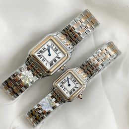 Hoogwaardige dames en heren Watch Leisure Ultra-dunne populaire merk polshorloge horloge diamant polshorloges dames kwarts mannen luxe polshorloge rechthoek kleine wijzerplaat