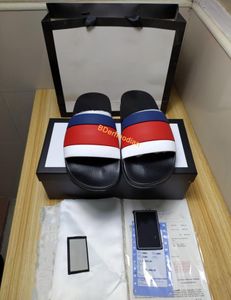 Sandalias deslizantes para mujer de alta calidad, moda de verano para hombre, zapatillas planas, zapatos de interior, tamaño EUR 36-45 con caja