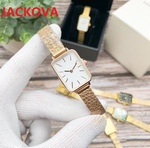 Haute qualité femmes en acier inoxydable maille rectangle forme quartz montre saphir dames robe montres bracelet étanche montre-bracelet