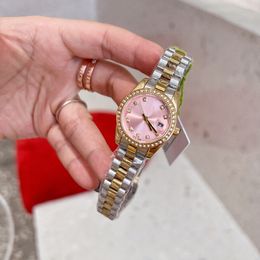 Reloj de reloj para mujer de alta calidad reloj de 28 mm Fecha Mujeres Diseñador de diamantes Gold Watch Just Christmas Madre Day Gift Watches Sapphire Montre de Luxe R3