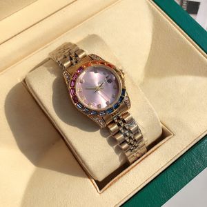 Hoogwaardige dames horloge Designer Watch 28 mm date dames diamant ontwerper gouden horloge alleen kerstmoederdag cadeau horloges saffier montre de luxe r7