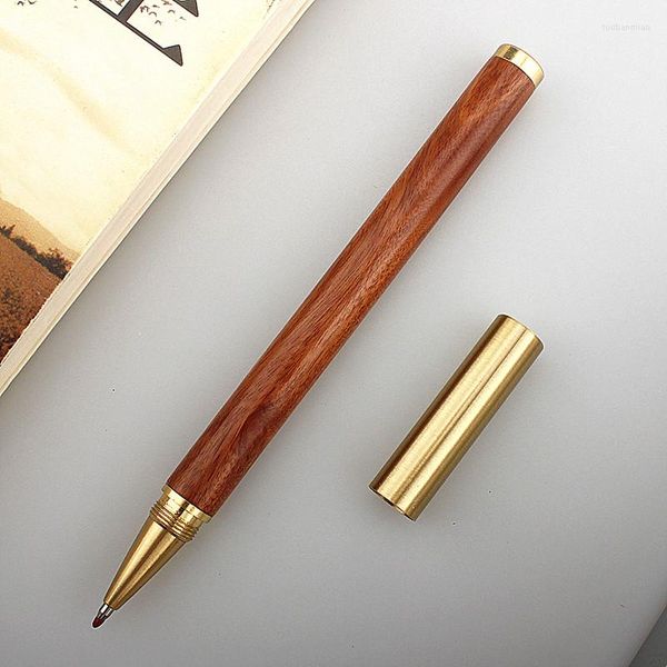 Stylo à bille en bois de haute qualité bois de santal Bronze stylos à bille affaires bureau fournitures scolaires écriture encre