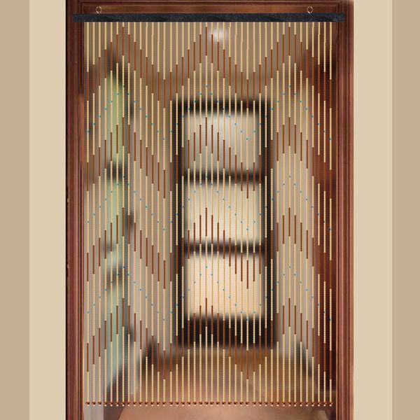 Cortina de puerta de madera de alta calidad Pense de mosca hecha a mano Beads de madera Divisor de habitación 31 Línea no tóxico sin olor 90x220 cm