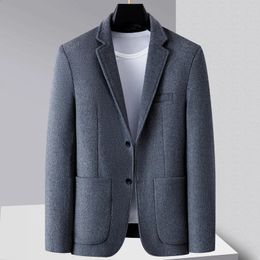Hoge kwaliteit wol mode knappe trend Business Casual pak jas jonge slanke blazers M5XL 240201