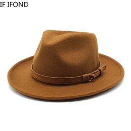 Hohe Qualität Wollfilz Fedoras Hüte Erwachsene Männer Mode Trilby Cap Herbst Winter Formale Jazz Kleid Hut 240102