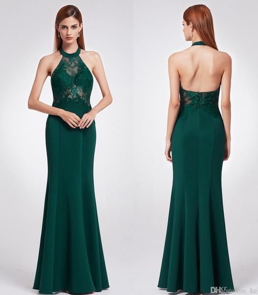 Vestidos de noche de trabajo de alta calidad Elegante hombro delgado gran verde oscuro V sexy cintura alta una palabra vestidos largos vestidos de fiesta hy143