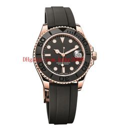Hoge kwaliteit horloges 40mm 268655 18k Rose Gold Oysterflex elastiekjes Keramiek Azië 2813 Beweging Automatisch Unisex Dames Mens249f