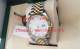 Pulsera de acero y oro amarillo de alta calidad 126333 41MM Datejust White Index Dial Movimiento Automático Relojes para hombre Caja / Papeles