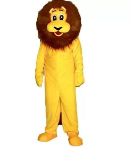 Costumes de mascotte de Lion jaune de haute qualité pour adultes, tenue de cirque de noël et d'halloween, costume fantaisie