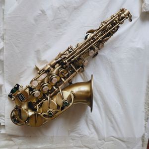 Hoge kwaliteit YSS-875EX SOPRANO Saxofoon Exquisite Gesneden bloem B TONE ANTIQUE KOPPER VERPLAATSELIJK MUSICAL INSTRUMENT