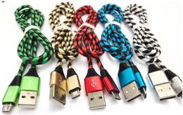 Hoge kwaliteit Zebra stijl metalen nylon vlecht Micro USB-kabellegering gegevens oplaadkabel 1m 2M 3M voor Samsung Huawei HTC Smartphone