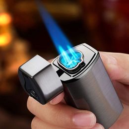 Alliage de zinc de haute qualité 3 Gas de flamme de jet-flamme Torche non remplie plus légère avec USB Rechargeable Butane Triple Jet Flame Torch Cigar Light