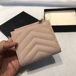 HIH Kwaliteit Zipper Bag Designers Korte portefeuilles Heren voor vrouwen Leer Zakelijk creditcardhouder Men Wallet Dames met doos