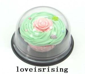 Hoogwaardige 50PCS25Sets doorzichtige plastic cupcake dozen gunsten dozen container5498681