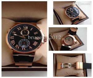 High Qualtiy Top Brand Luxury Rose Gold 18k Un Roman Black Rubber Watches Fashion Mens Mouvement Mouvement Limited Edition Men WRI6817682