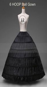 Hoge Quanlity 6 Hoops Zwarte Petticoats voor Baljurk Trouwjurken Bruidsdrukte Hoepelrokken 6257968