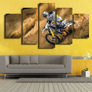 Haute Quanlity Toile Peinture Image Moderne 5 PiecesPcs Voiture De Motocross HD Imprimé Cadre De Décoration De Mariage Pour Salon T200323