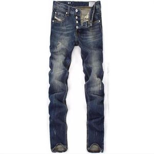 Jeans déchirés de haute qualité pour hommes, denim bleu de styliste, classique rétro, Jeans263W