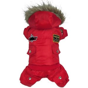 Hoge Qulaity Dog Puppy Winterjas jas usa luchtmacht kleding huisdieren katten hoody warme jumpsuit broek kleding y200330