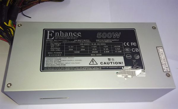 Fuente de alimentación 2U montada en rack de alta calidad 500W Servidor industrial PSU ENH2150 100-240V PFC activo de bajo ruido