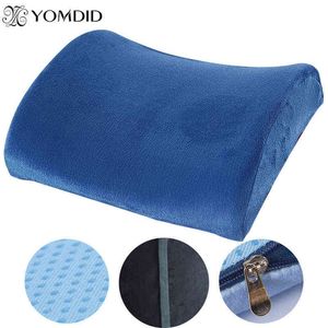 High-Resilience Memory Foam Cushion Est Lumbar Back Support Cushion Relief Kussen voor Office Home Auto Travel Booster Seat 211110