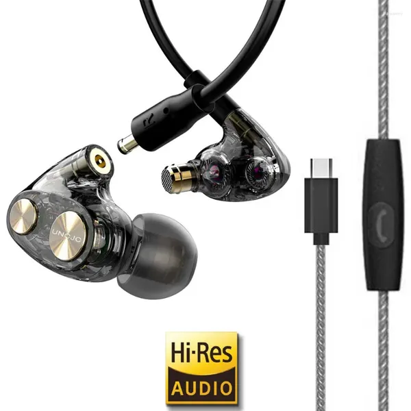 Auriculares de estudio de alta resolución, auriculares USB-C con micrófono, tecnología híbrida audiófila, Cable desmontable de alta resolución, conector tipo C HIFI