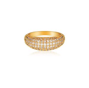 Hoogringkwaliteit Kantoor Lady Accessories Ringen Golden Color Halo Micro verhard casual stijl vrouwelijke Jewel S