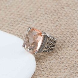 Hoge ringen ontwerpers kwaliteit mode sieraden mannen ring ontwerper voor dames klassieke vintage diamant dames oranje morganite zirkon verjaardagsfeestje cadeau