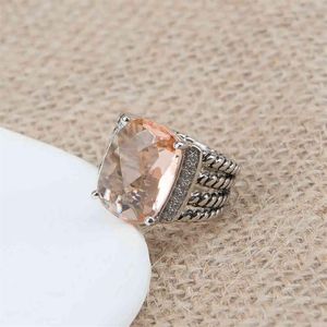 Anillos altos Diseñadores Joyería de moda de calidad Hombres Diseñador de anillos para mujeres Clásico Vintage Diamante Damas Naranja Morganita Zircon Bi268e