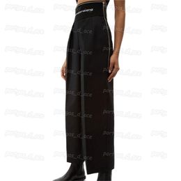Pantalon de grande hauteur Pantalon Side Zipper Design droit pantalon de la rue décontractée Pantalon féminin 292Q