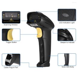 High Scan Speed ​​Scanner Laser Wired Barcode USB of RS232 Detachable Cable Reader Portable Handheld Code