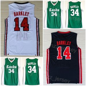 High School Basketball 14 Charles Barkley Jersey 34 Shirt College 1992 US Dream Team One Sport University Respirant Team Navy Blue White Green Stitched Men NCAA