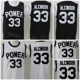 High School Basketball 33 Lewis Alcindor Jr Jerseys St Joseph CT Power All Stitched Team Color Black White College for Sport Fans University Ademend Men NCAA