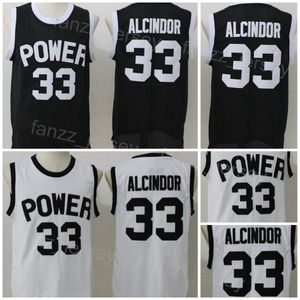 High School Basketball 33 Lewis Alcindor Jr Jersey St Joseph CT Power All Stitched Team Couleur Noir Blanc Collège Pour les fans de sport Université Respirant Hommes NCAA