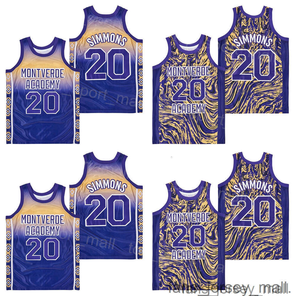 High School Basketball Ben Simmons Jersey 20 Montverde Academy Marble Shirt Team Color Purple Moive Hiphop College Stitched University Pullover Uniform Men Sale