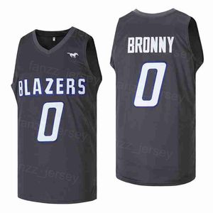 High School Bronny Sierra Jame Jersey 0 Basketball MANS Moive University Pullover voor sportfans Borduurwerk en naaien Alternatief zwart team Ademende Hiphop