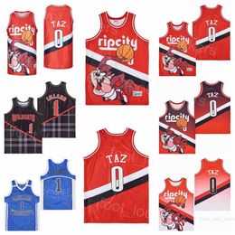Middelbare school Damian Lillard Jerseys 1 Basketball Oakland Wildcats Moive 0 Ripcity Taz Shirt Team weg Hiphop Pullover College voor sportfans Ademende film Vintage