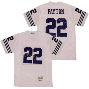 High School Football Jackson State Jersey 22 Walter Payton Uniform College Transpirable Pure Cotton Pullover Deportes bordados y cosidos en White Team University