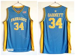Escuela secundaria Kevin Garnett Jerseys 34 Hombres Baloncesto azul Farragut Jerseys Venta Algodón puro transpirable para fanáticos del deporte Calidad superior en venta