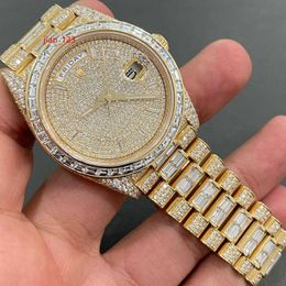 Luxury Luxury Mens Watch Lab Labor Grown Diamond Quartz Charm Iced Out Watch Pass Tester D VVS Moisanite Diamond Watches Rare